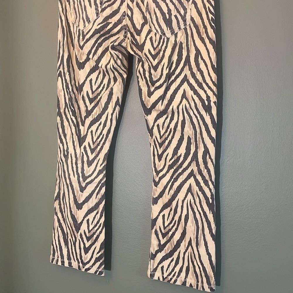 Current Elliott The Ruby Crop Jeans Natural Zebra Cropped Flare Jeans Sz 26 - Picture 9 of 9